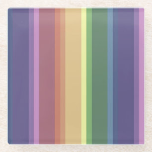 Posavasos De Vidrio Rayas de arco iris mudas