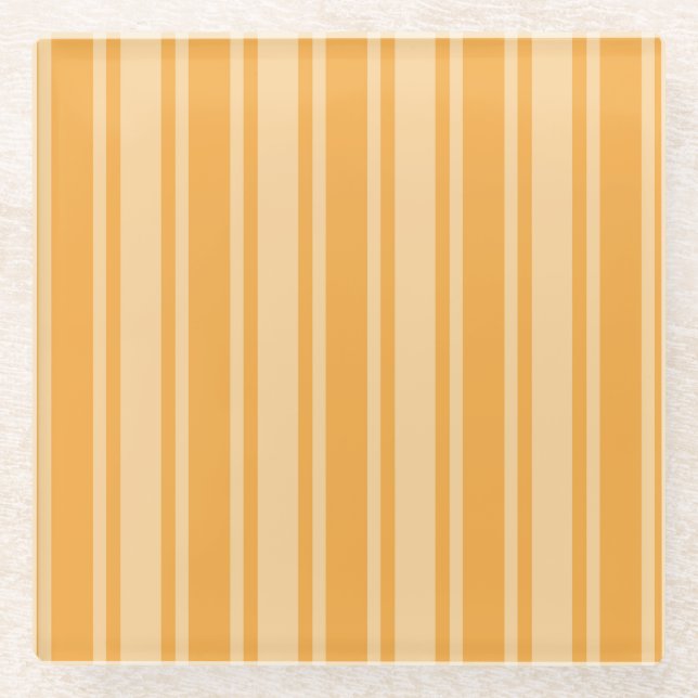 Posavasos De Vidrio Rayas de caramelo amarillo (Anverso)