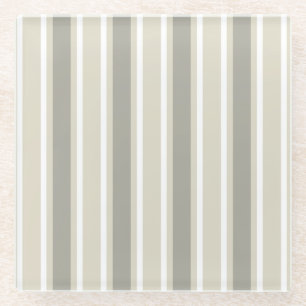 Posavasos De Vidrio Rayas de caramelo beige