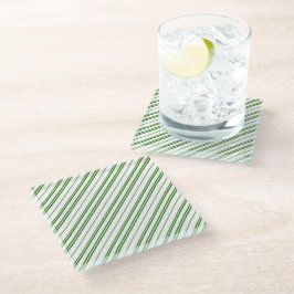 Posavasos De Vidrio Rayas de caramelo de Navidad con sabor a menta ver