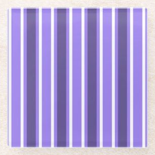 Posavasos De Vidrio Rayas de caramelo morado y blanco