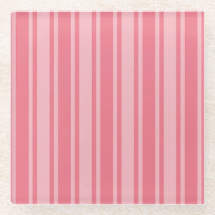 Posavasos De Vidrio Rayas de caramelo rosa coral