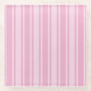 Posavasos De Vidrio Rayas de caramelo rosa pálido