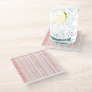 Posavasos De Vidrio Rayas de crema rosada de Rubor