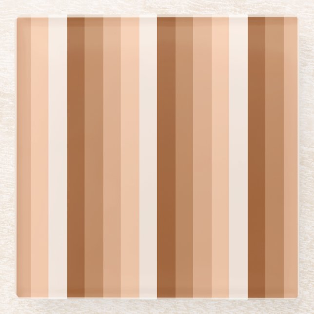 Posavasos De Vidrio Rayas de sombra de naranja quemadas (Anverso)