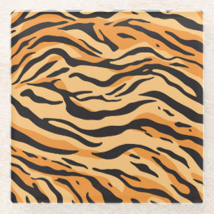 Posavasos De Vidrio Rayas de Tigre