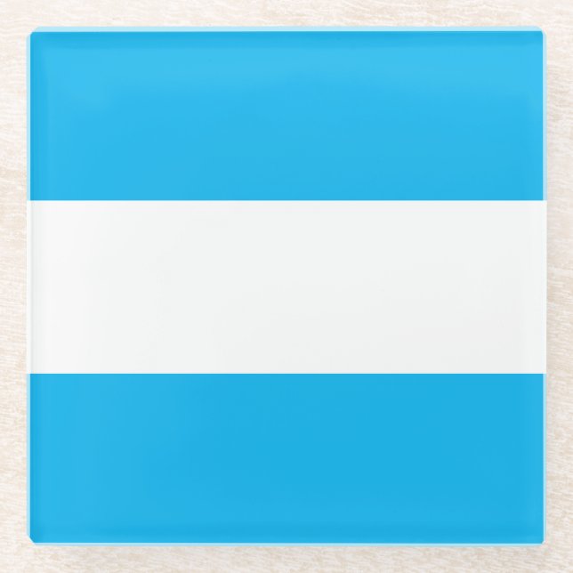 Posavasos De Vidrio Rayas de verano blancas de cielo azul brillante de (Anverso)