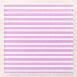 Posavasos De Vidrio Rayas geométricas púrpuras claras