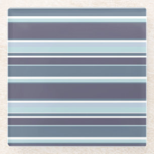 Posavasos De Vidrio Rayas grises azules