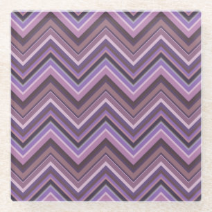 Posavasos De Vidrio Rayas Mauve zigzag