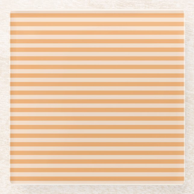 Posavasos De Vidrio Rayas Naranjas (Anverso)