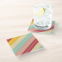 Posavasos De Vidrio Rayas Retro Elegantes