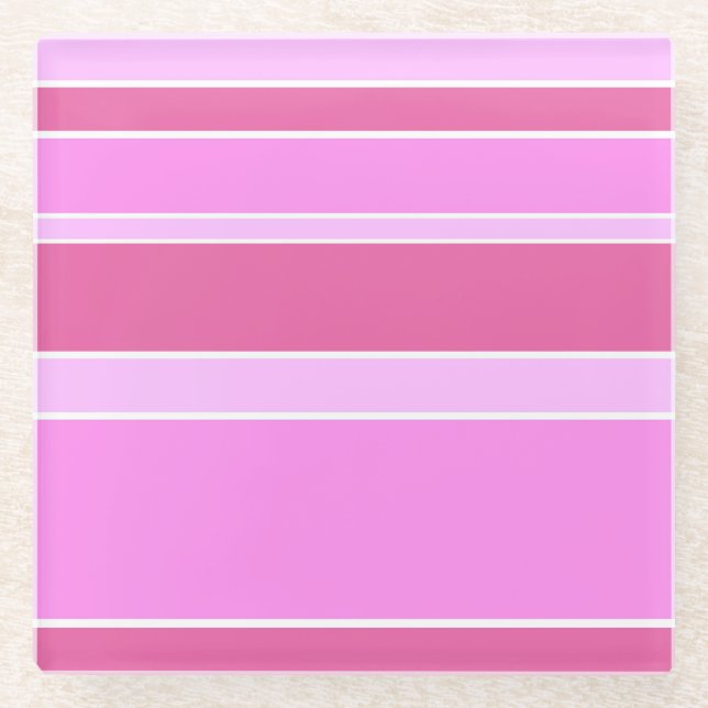 Posavasos De Vidrio Rayas rosas (Anverso)
