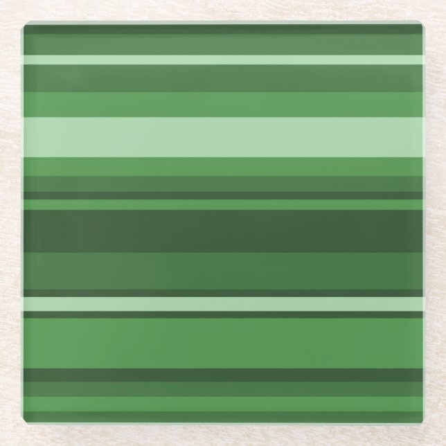 Posavasos De Vidrio Rayas verdes (Anverso)
