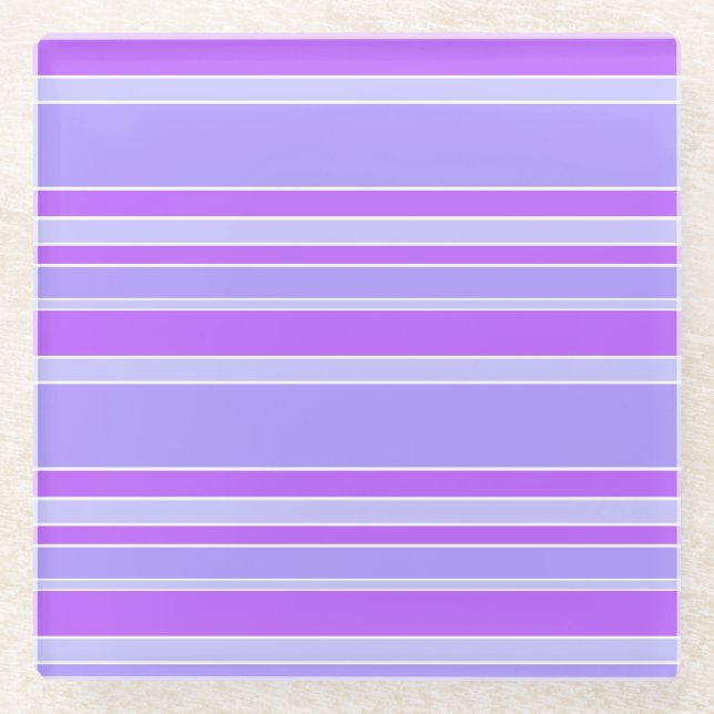 Posavasos De Vidrio Rayas violetas (Anverso)