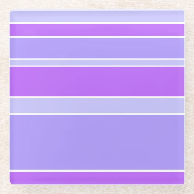 Posavasos De Vidrio Rayas violetas (Anverso)