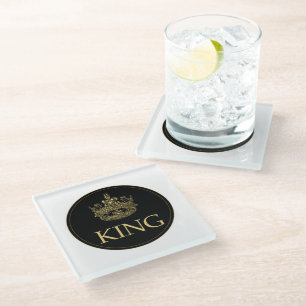 Posavasos De Vidrio Real Imperio del Rey y Corona