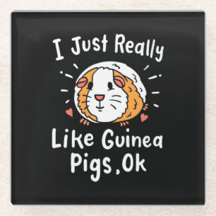 Posavasos De Vidrio Realmente Me Gustan Los Cerdos De Guinea