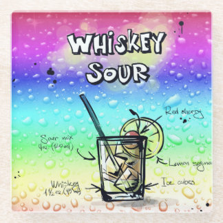 Posavasos De Vidrio Receta amarga de la bebida de whisky