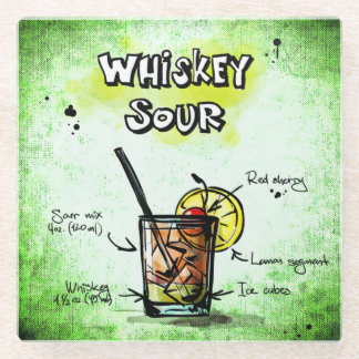 Posavasos De Vidrio Receta de bebida aguda de Whiskey
