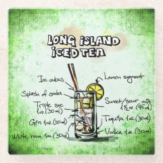 Posavasos De Vidrio Receta de bebida de té helado de Long Island