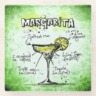Posavasos De Vidrio Receta de bebida Margarita