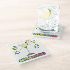 Posavasos De Vidrio Receta de cóctel Appletini aka Apple Martini Arte