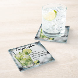 Posavasos De Vidrio Receta de cóctel de Caipirinha
