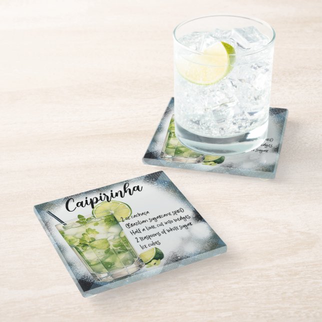 Posavasos De Vidrio Receta de cóctel de Caipirinha (Angular)