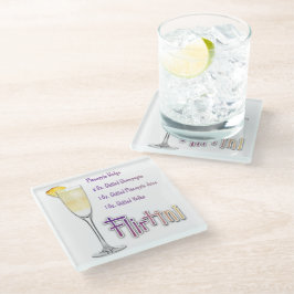 Posavasos De Vidrio Receta de cóctel Flirtini Piña Mimosa Arte