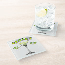 Posavasos De Vidrio Receta de Cóctel Gimlet Martini Arte