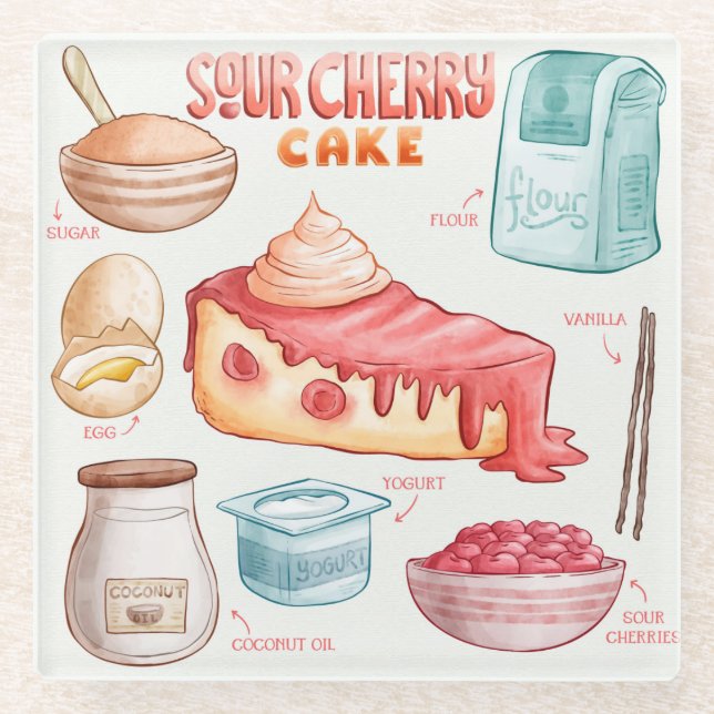 Posavasos De Vidrio Receta de tarta de pasamanos de vidrio (Anverso)