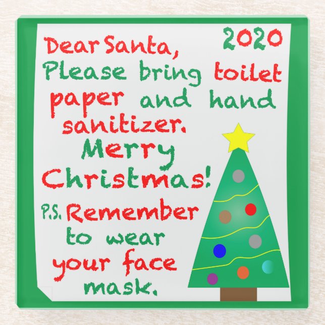 Posavasos De Vidrio Recordando a 2020 Navidades (Anverso)