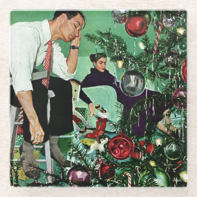 Posavasos De Vidrio Recortar el árbol (Anverso)