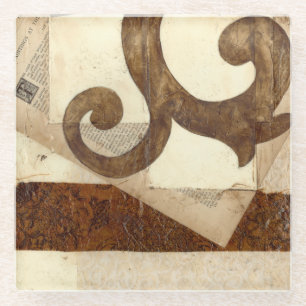 Posavasos De Vidrio Recorte de periódicos antiguos