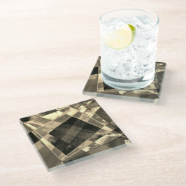 Posavasos De Vidrio Rectángulos inclinados en tonos madera o beige?