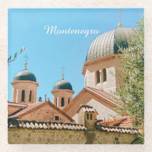 Posavasos De Vidrio recuerdo de viaje a Kotor, Montenegro