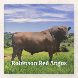 Posavasos De Vidrio Red Angus Bull  
