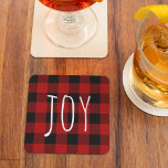 Posavasos De Vidrio Red Buffalo Plaid & Joy | Feliz feriado<br><div class="desc">Disfrute de la calidez y la alegría de la temporada de vacaciones con nuestra colección Red Buffalo Plaid & Joy en Zazzle! Esta variedad de productos festivos está diseñada para ofrecer comodidad y alegría a sus celebraciones. Esta temporada de fiestas, haga sus celebraciones extra especiales con nuestra colección Red Buffalo...</div>