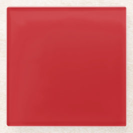 Posavasos De Vidrio  Red Christmas Color Square Glass Coaster