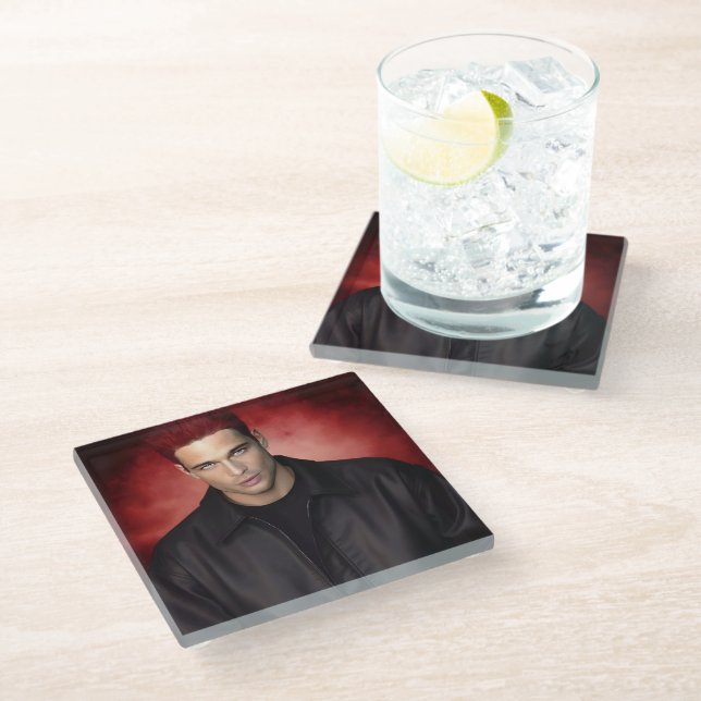 Posavasos De Vidrio Red Gravity glass coaster (Angular)
