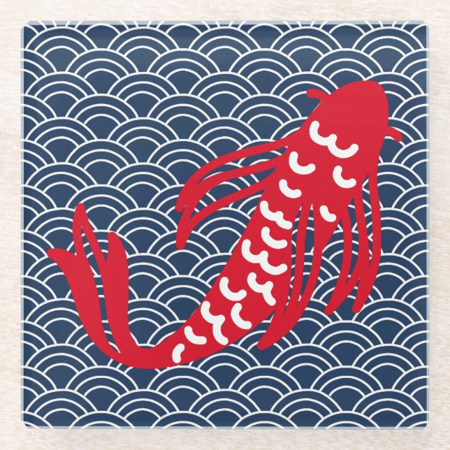 Posavasos De Vidrio Red Koi Fish (Anverso)
