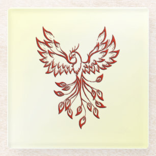 Posavasos De Vidrio Red Phoenix Rises