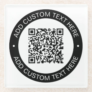 Posavasos De Vidrio Reemplazar por su propio código QR cargado o image