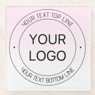 Posavasos De Vidrio Reemplazo de logotipo fácil y texto editable Pink