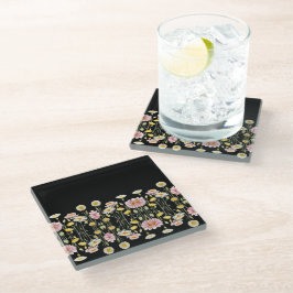 Posavasos De Vidrio Reflejos Florales