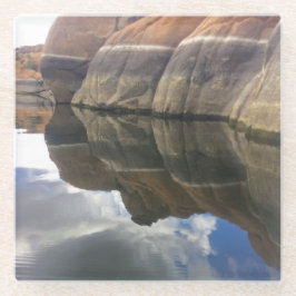 Posavasos De Vidrio Reflexiones de la Roca Roja Calman Lake Water Souw