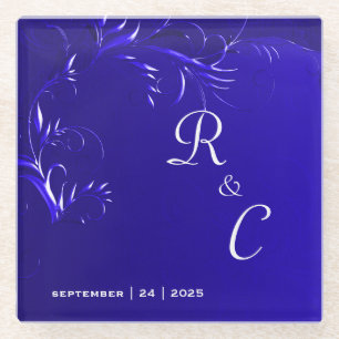 Posavasos De Vidrio Regal Royal Blue Boda