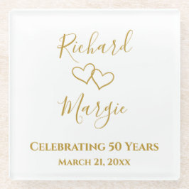 Posavasos De Vidrio Regalo de 50 años simple y elegante personalizado