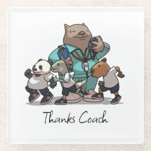 Posavasos De Vidrio Regalo de agradecimiento al entrenador de wombat A